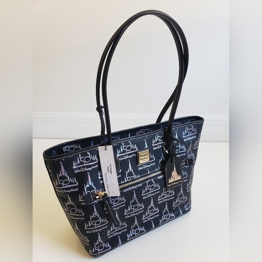 Dooney & Bourke Disney Black 50th Anniversary Disney World Tote - Picture 2 of 13